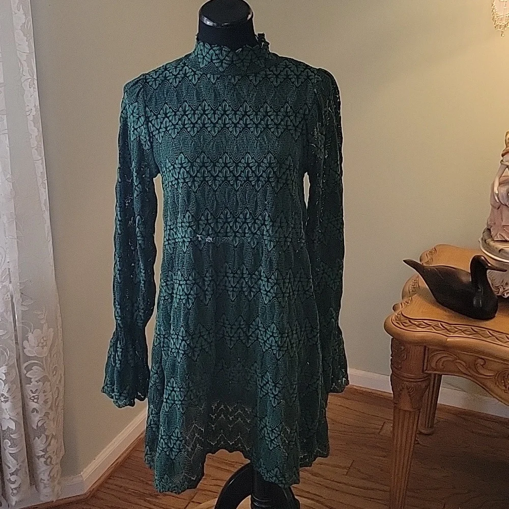 Free People Simone Mock neck lace minidress - Picture 2 of 8